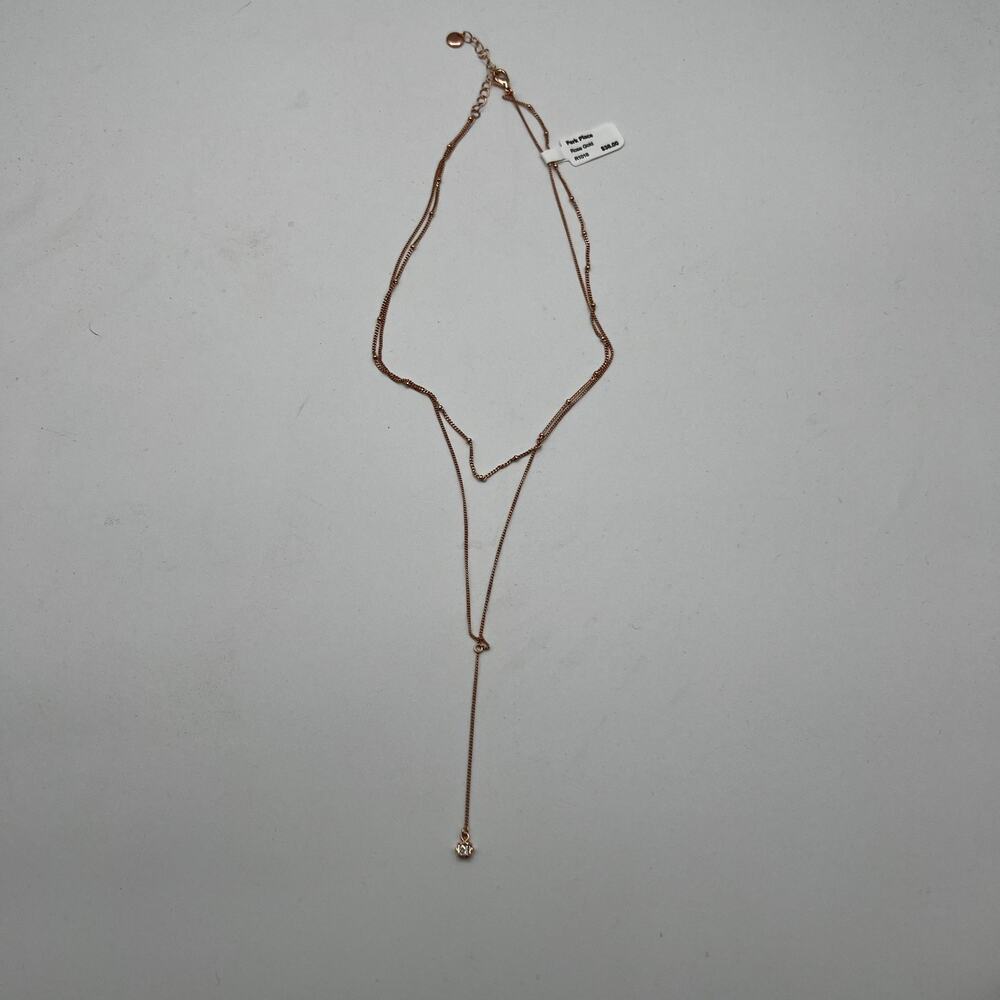 Francesca's NWT Rose Gold Layered Lariat Necklace‎